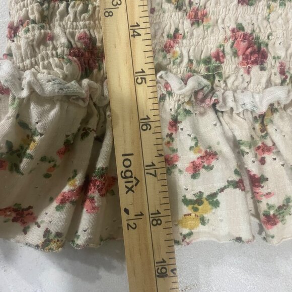 Free People Favorite Top Womens S‎ Pink Floral Smocked Ruffled Peasant Feminine - Picture 11 of 15